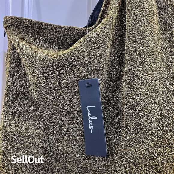 Lulus Women's Gold One-Shoulder Mini Dress Size M Party Cocktail - Picture 4 of 5